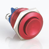 16mm Economical Metal Push Button Switch Momentary Ball Head Aluminum Oxide Red Screw Pin 1 Normally-Open
